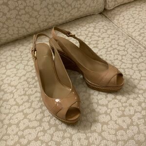 NWOT Stewart Weitzman Neutral Color Patent Leather Espadrilles - Never Worn!